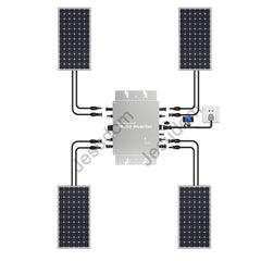 1400W DC22-60V to 120V/230V Solar Micro Grid Tie Inverter with Auto Switch and Wifi - Series R3