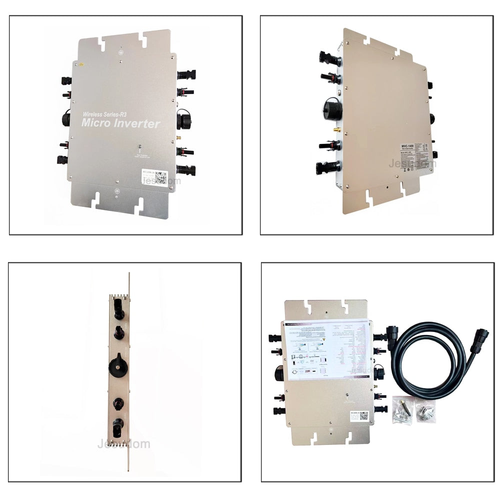 1400W DC22-60V to 120V/230V Solar Micro Grid Tie Inverter with Auto Switch and Wifi - Series R3