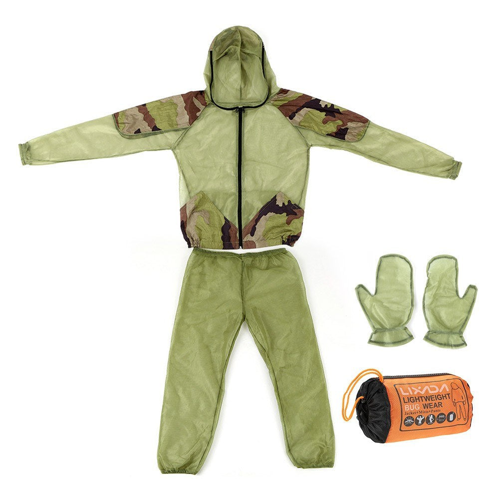 Outdoor Mosquito Repellent Suit: Bug Jacket with Hood for Fishing, Hunting & Camping