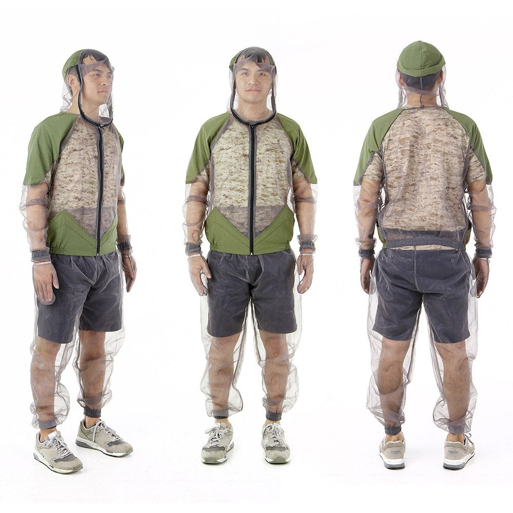 Hooded Outdoor Mosquito Repellent Suit: Bug Jacket for Fishing, Hunting, Camping