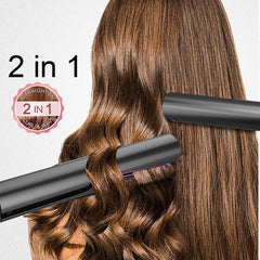 2-in-1 Professional Hair Straightener and Curler with Ceramic Plates for Styling