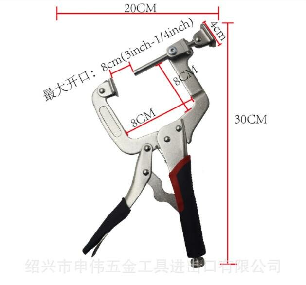 12" Adjustable Metal Face Clamp - 90 Degree Right Angle & Pocket Hole Pliers