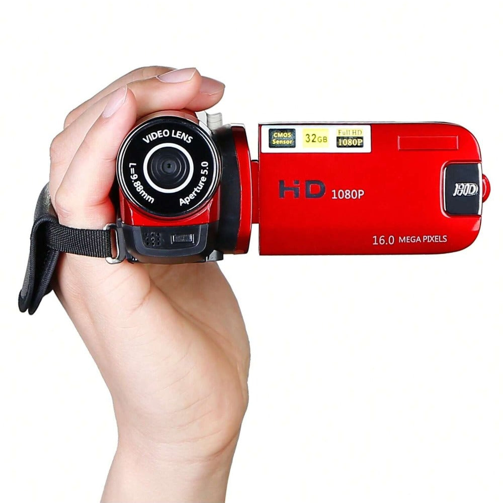 HD 1080P Digital Video Camcorder - 2.7" Screen, 16X Zoom, Fill Light, Selfie Function