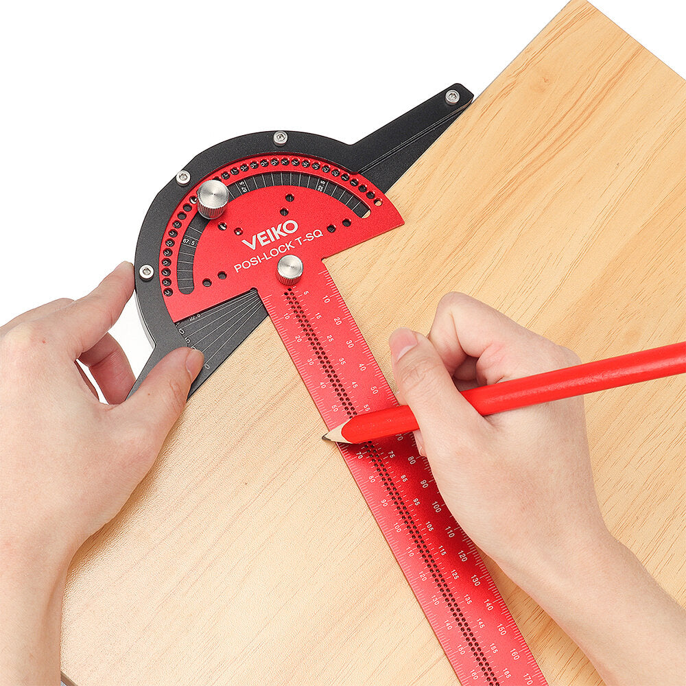 Aluminum Alloy 300mm T Square Ruler for Woodworking - Angle Measure Tool