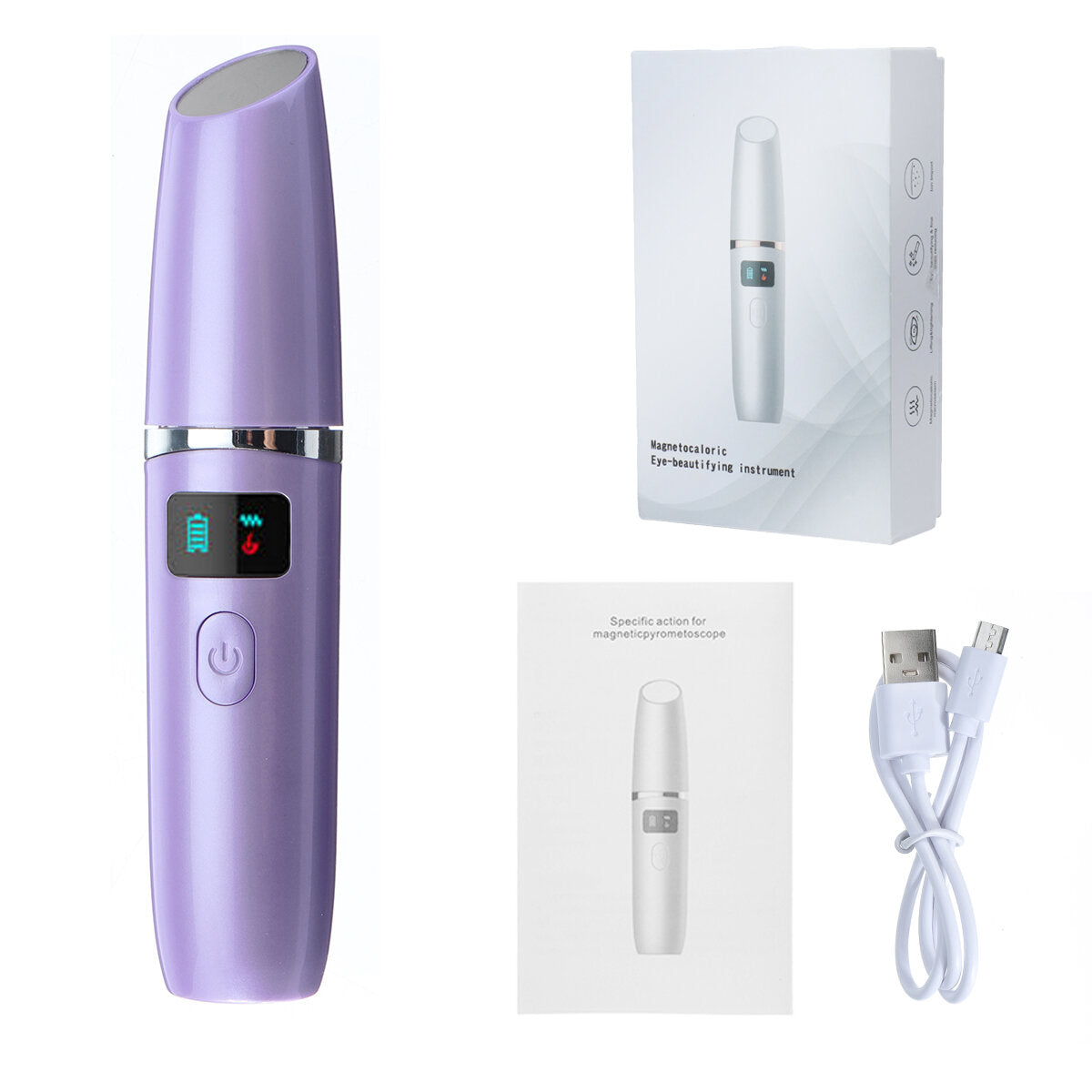 5V USB Rechargeable Electric Eye & Face Massager - Vibration, Heat, Anti-Wrinkle, Dark Circle Treatment