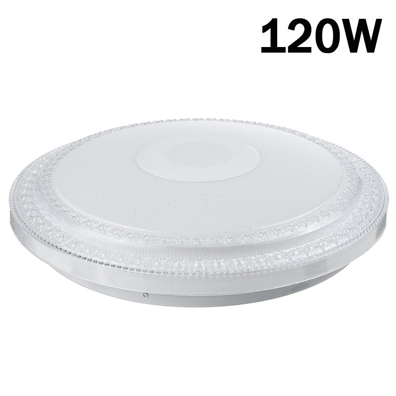 120W/200W Bluetooth LED Ceiling Light with RGB Music Speaker, Dimmable Lamp, and APP Remote Control