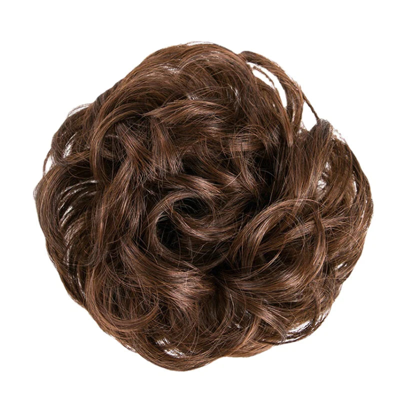 7 Colors Wavy Curly Messy Hair Bun Extensions - Donut Chignons Hairpiece Wig