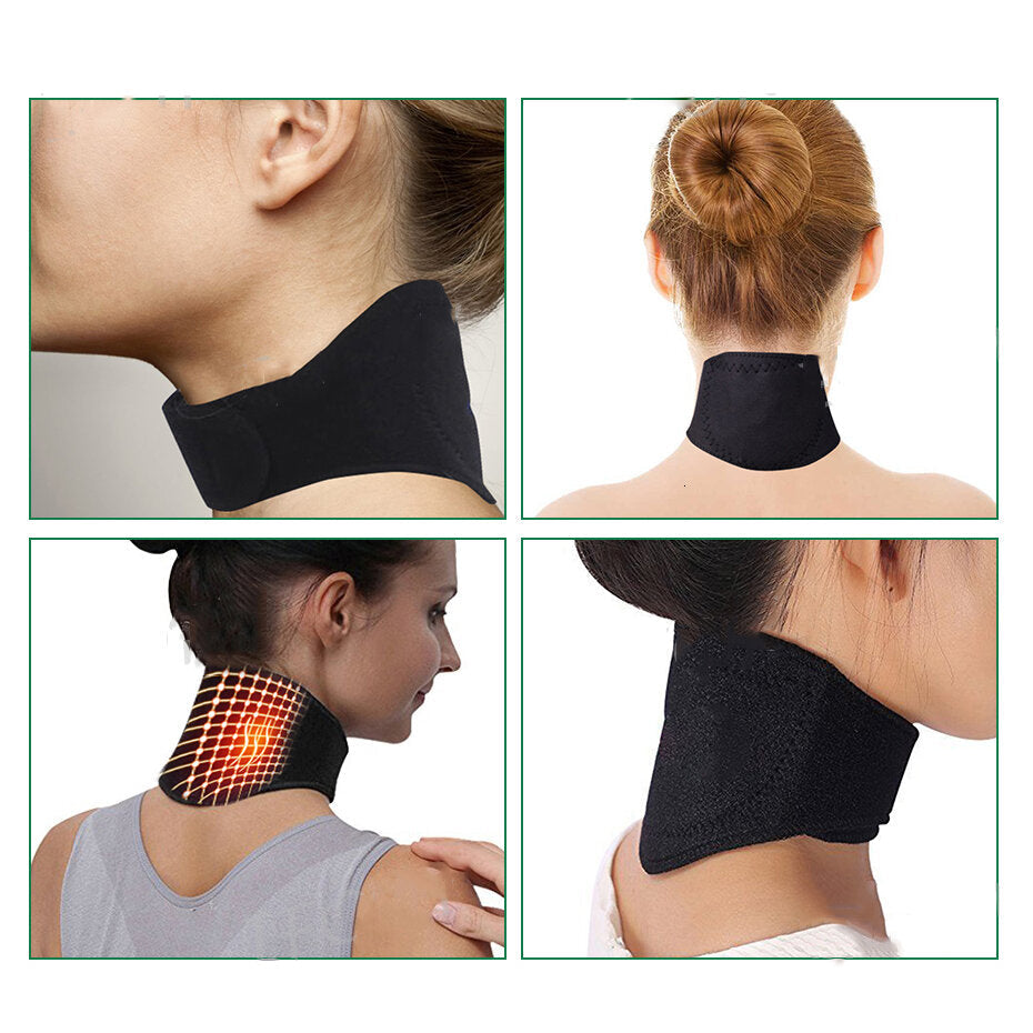 Neck Support Massager with Tourmaline Self-Heating Belt for Pain Relief and Protection