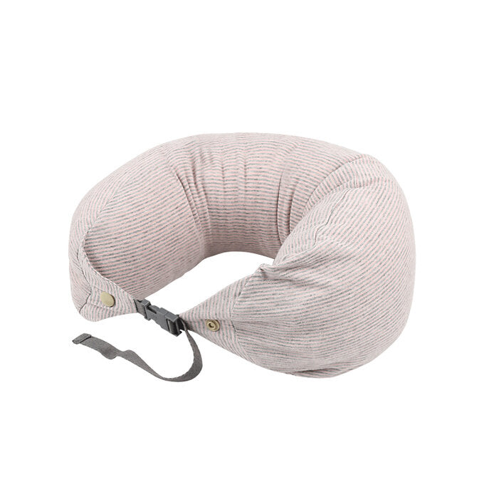 Multi-functional U-shaped Travel Neck Pillow with Buckle - Soft and Protective Microparticles