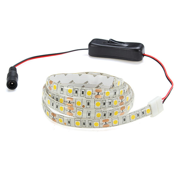 1M Waterproof 60 LED SMD5050 Strip Light Set with Switch & DC12V Power Adapter