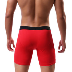 Men's Knitting U Convex Pouch Fitness Boxers - Lengthened Cotton Sport Underwear