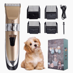 Professional Electric Pet Hair Trimmer Kit - Low Noise, USB Rechargeable Clippers for Cats and Dogs