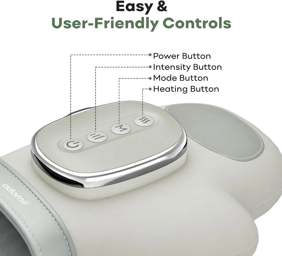 Electric Hand Massager with Heat Compression, Carpal Tunnel Relief, Kneading Rollers, Portable Vibrating Gloves