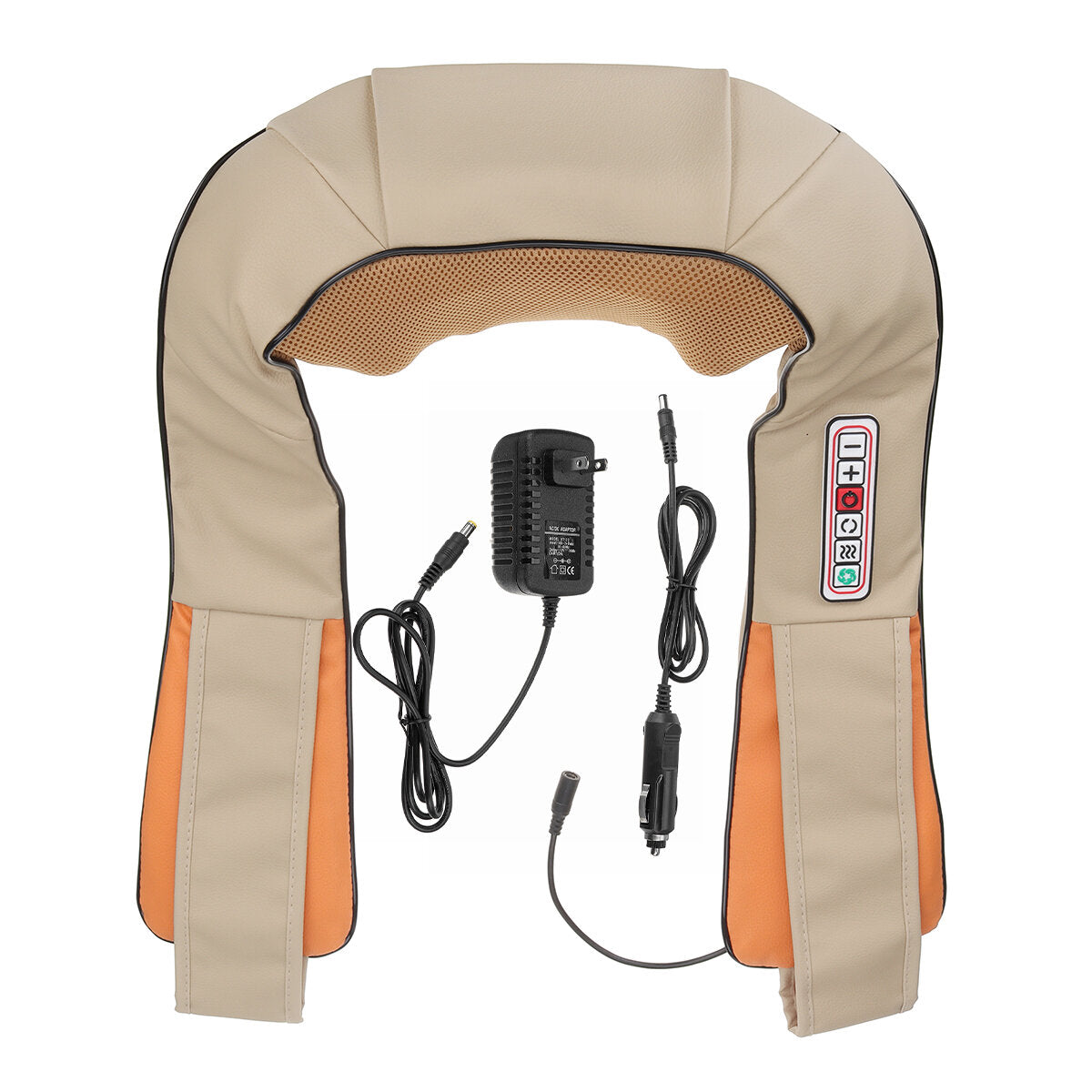 Electric Shiatsu Neck & Shoulder Massager with 8 Heads, Heating, Pain Relief for Home & Car Use