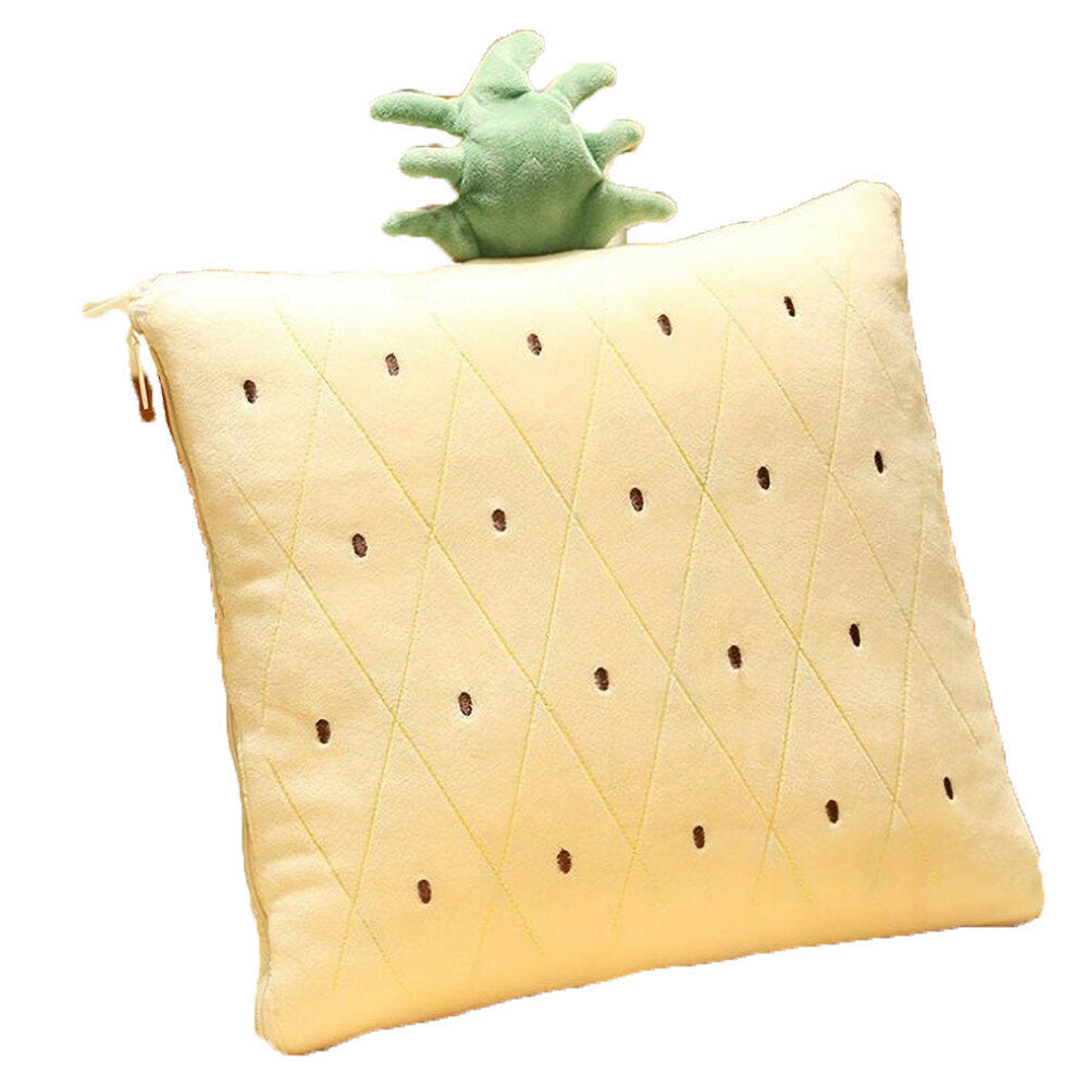 Foldable Cartoon Cactus Pillow & Blanket - 35x35cm, Travel, Sofa, Bed, Air Condition, Warm, Unisex