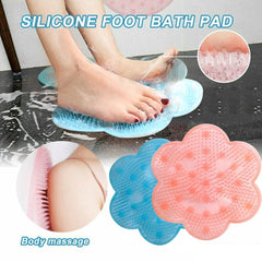 Suction Cup Shower Mat - TPR Bath Massage Pad & Foot Massager Cleaning Tool