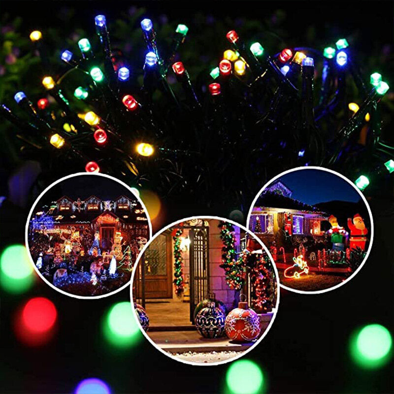 100/200/300 LED Solar String Fairy Lights - Copper Wire, Waterproof for Outdoor Garden