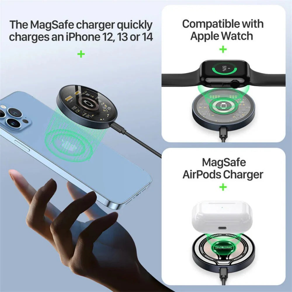 Fast Wireless Magnetic Charger for iPhone, Samsung, Huawei, Xiaomi Qi-Compatible Phones