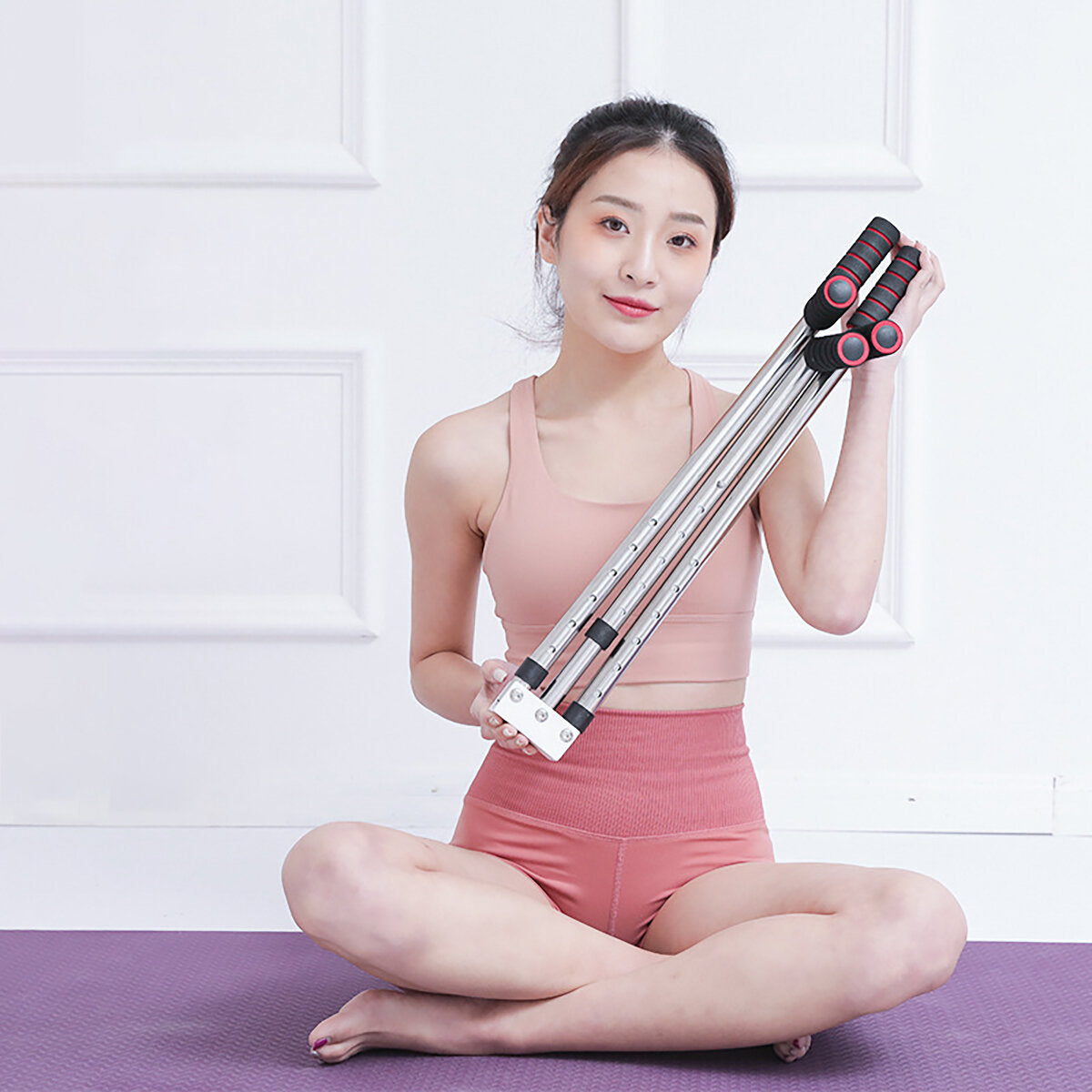 6-Level Adjustable Leg Stretcher with Yoga Rope for Flexibility Training