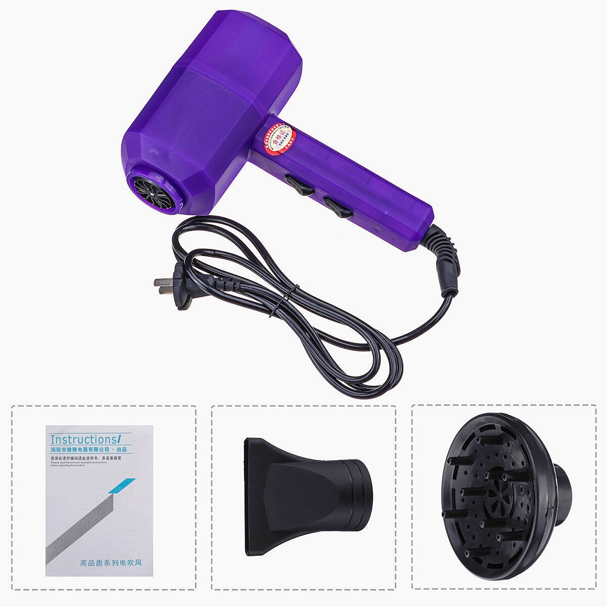 2000W Household Hair Dryer with Negative Ion Technology