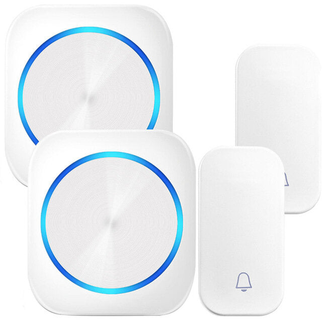 Energieautarke kabellose Türklingel mit Nachtlicht, keine Batterie, wasserdicht, 150 m Reichweite, weißes Klingelsignal