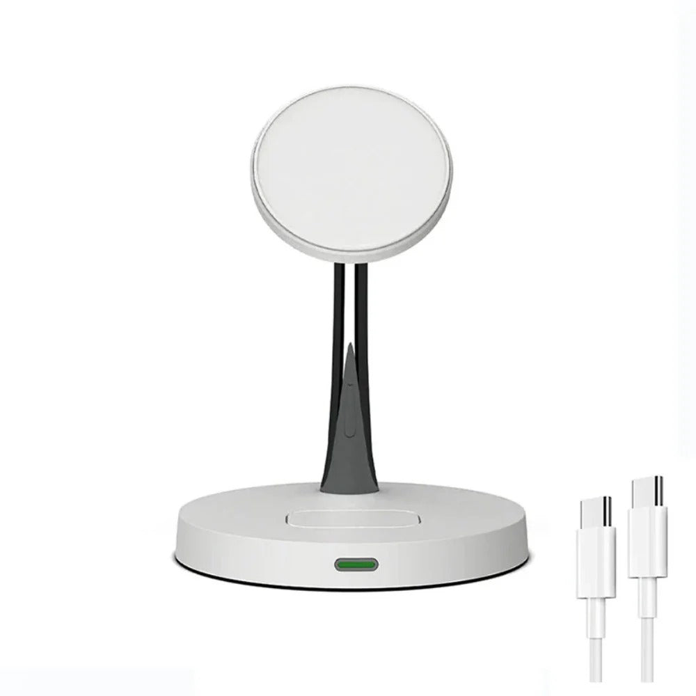 Dual Wireless Charger Fast Charging Pad for iPhone 12-14, Apple Watch, and Earbuds