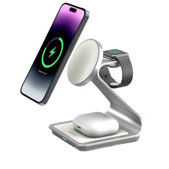 Magnetic 3-in-1 Wireless Charger for iPhone 15/14/13, Apple Watch, and AirPods Pro