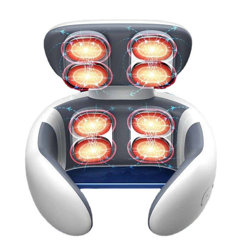 Multifunctional 8-Head Neck and Shoulder Massager with 16-Gear Intelligent Control and Four Modes for Relaxation