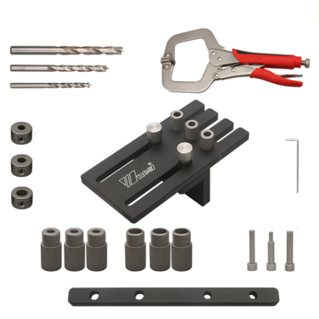 Aluminum Doweling Jig Kit - Precision Drill Guide for DIY Woodworking Projects