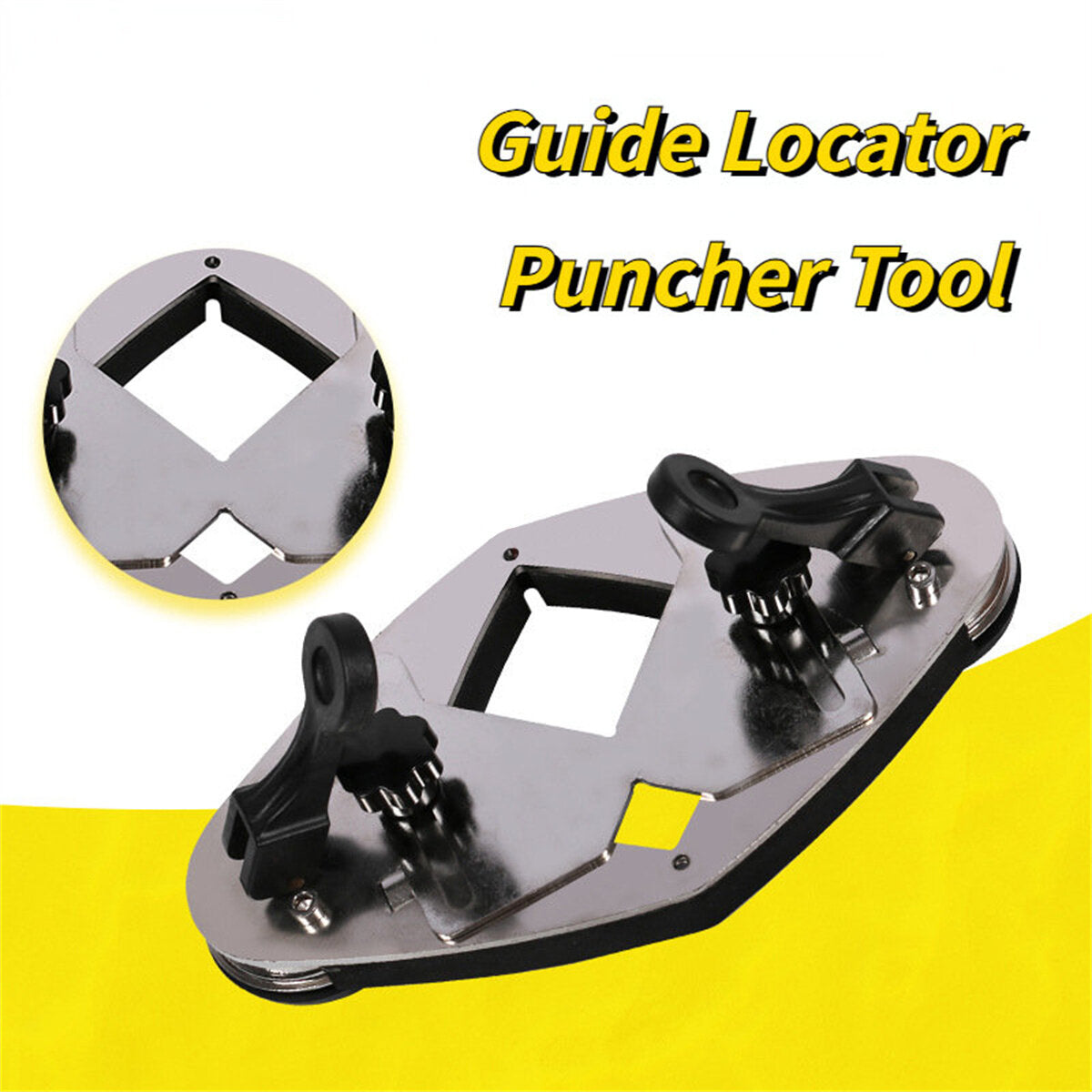 3-in-1 Guide Hole Jig: Woodworking Tile Puncher, Stainless Steel Centering Tenon Drilling Locator Tool