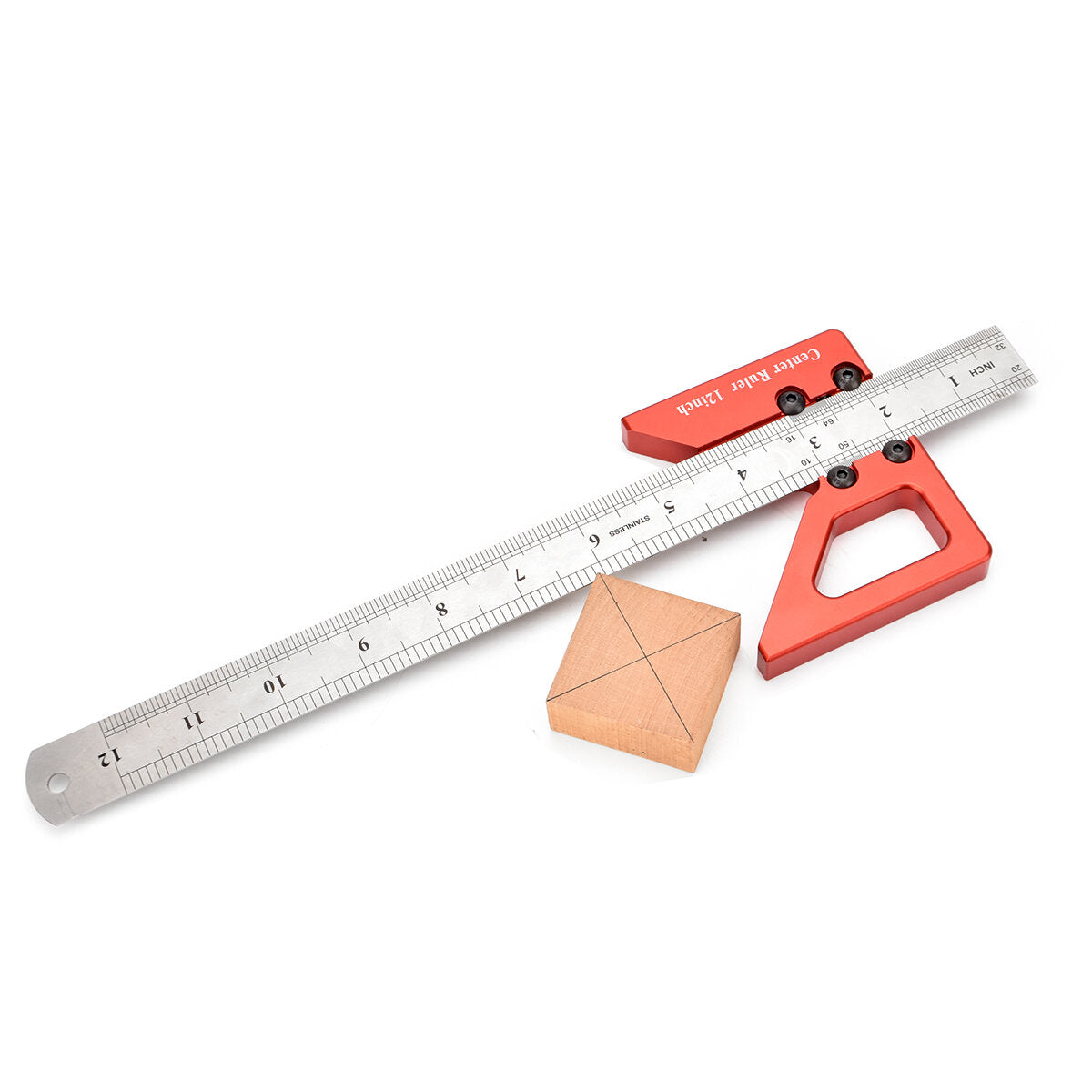 Precision Center Finder and 45-Degree V-Shaped Measuring Ruler Tool