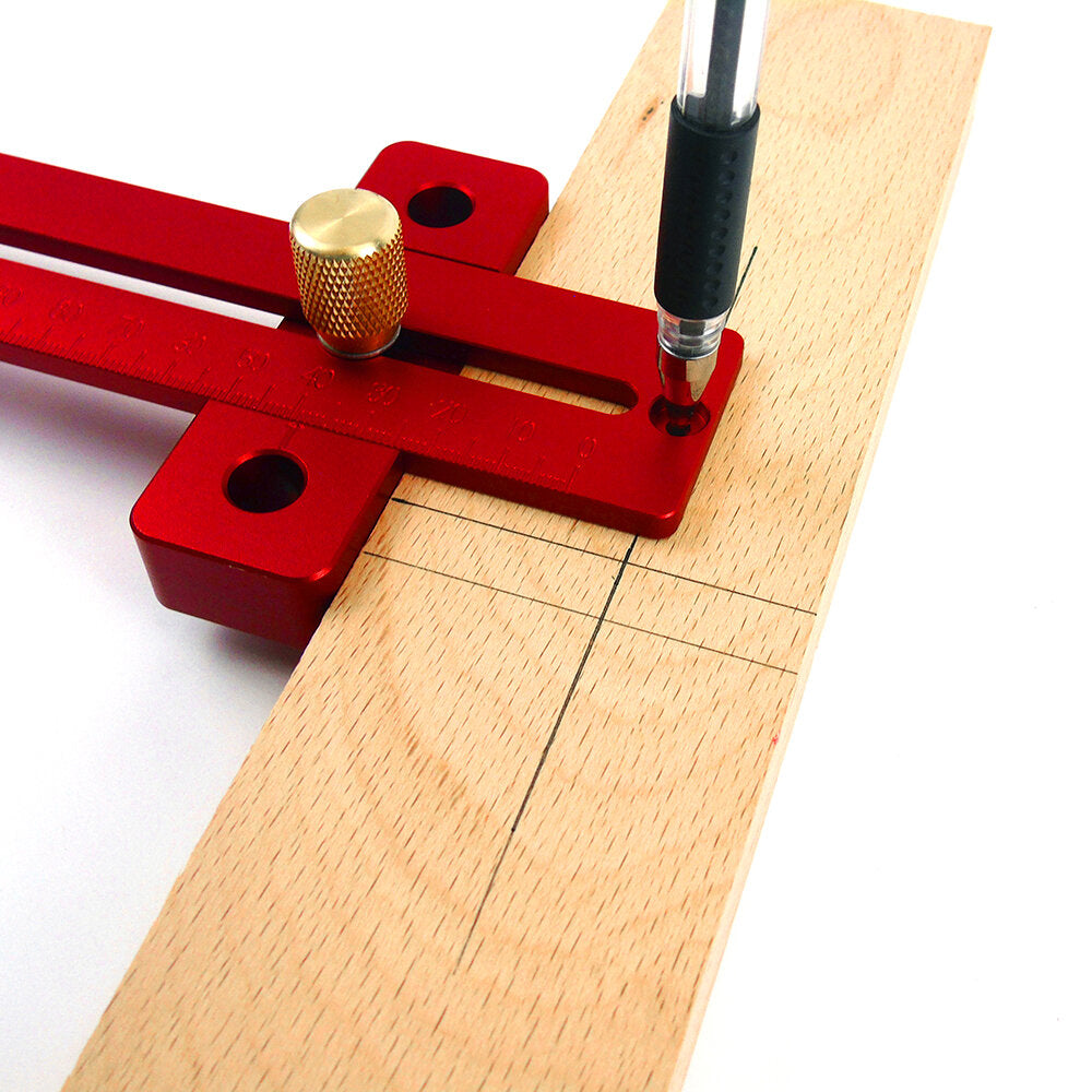 Aluminum Alloy T-Type Scribing Ruler for Woodworking - 170/270/370mm Marking Tool