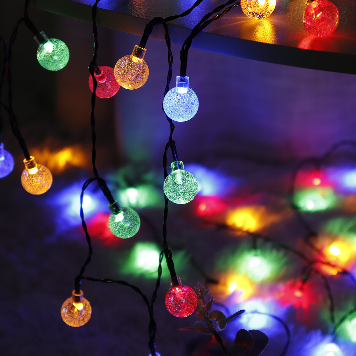 9.5m USB & Solar Powered 50 LED String Lights - Outdoor Garden, Path, Yard Waterproof Decor Lamp