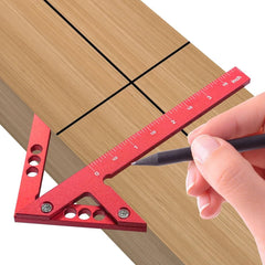 Aluminum Center Finder Square - 45/90 Degree Woodworking Angle Ruler & Scribe