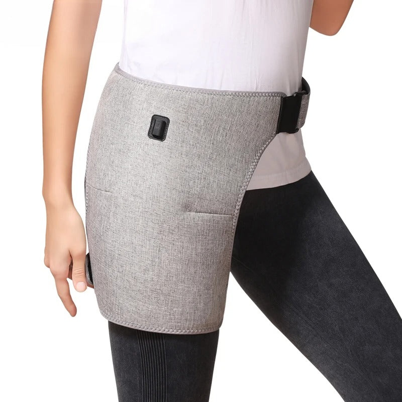 Red Light Therapy Heating Hip Pad, Vibration Massage Wrap for Sciatica Relief, Groin & Thigh Pain Recovery (45-65°C)