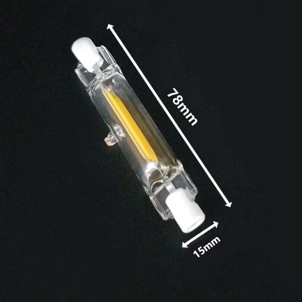Dimmable 78MM 5W R7S LED COB Light Bulb, AC220-240V Glass Tube for Floodlight Halogen Replacement