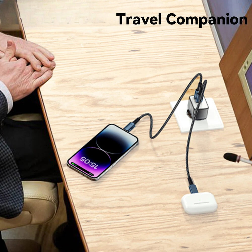 33W GaN USB PD Charger, Dual Port USB-A/USB-C, Fast Charging for iPhone, Huawei, Xiaomi, Oppo