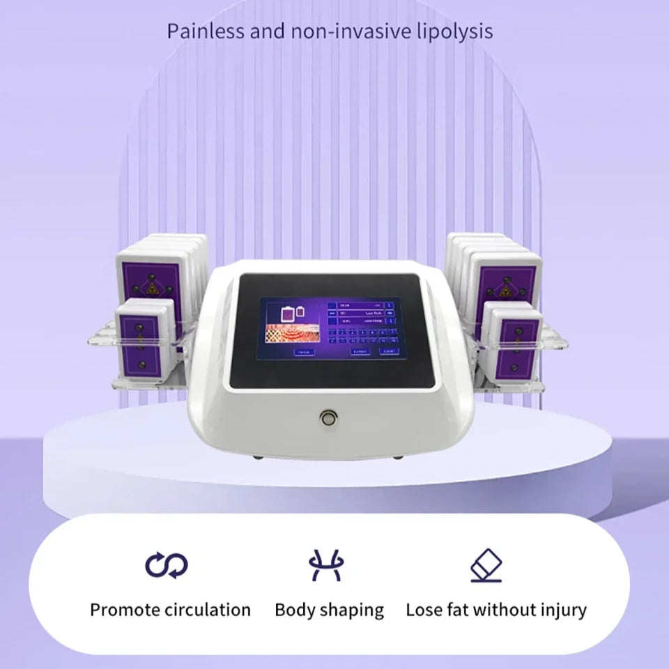 Portable Lipo Slimming Machine, 14 Pads, Anti-Cellulite, Fat Reduction, Firming & Lifting