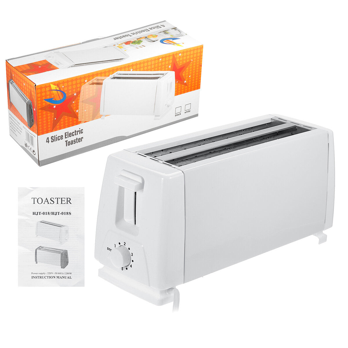 1150W 220V 4-Slice Automatic Quick Heating Bread Toaster for Breakfast