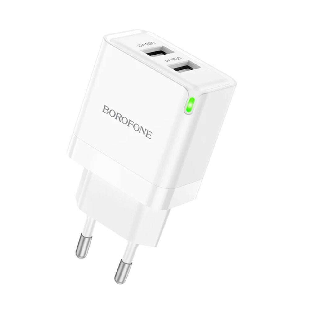 10.5W Dual USB-A Fast Charger EU Plug for iPhone, Huawei, Samsung, Xiaomi