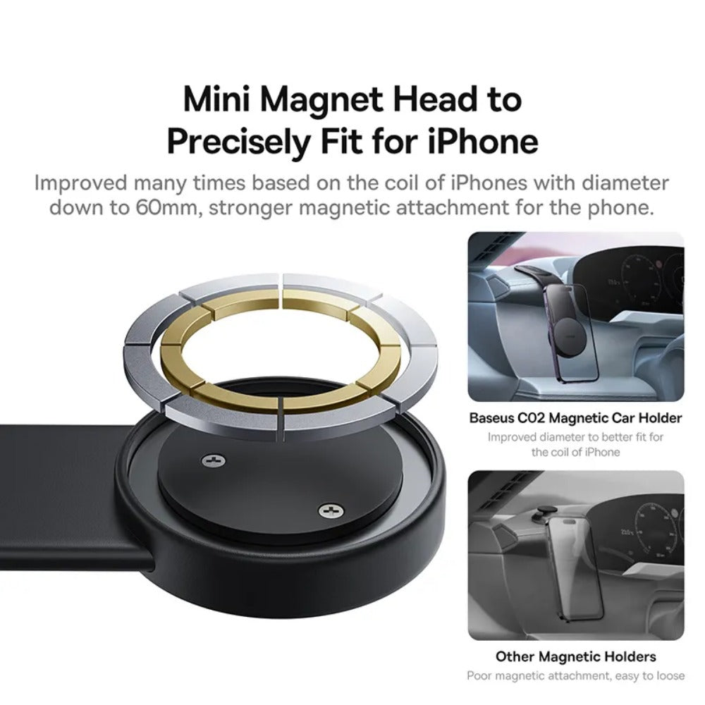 Magnetic Car Phone Holder for iPhone 12/13/14 - Easy Dashboard Mount Stand