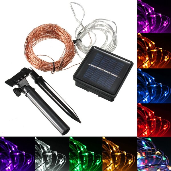 15M 150 LED Solar Powered Copper Wire String Fairy Lights for Christmas Party Decor