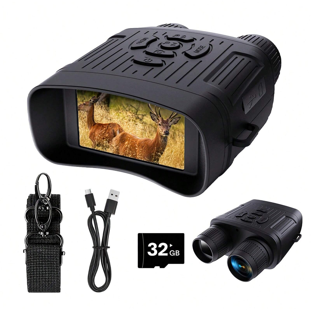 Digital Night Vision Binoculars with Infrared, 32GB Memory & Rechargeable Battery