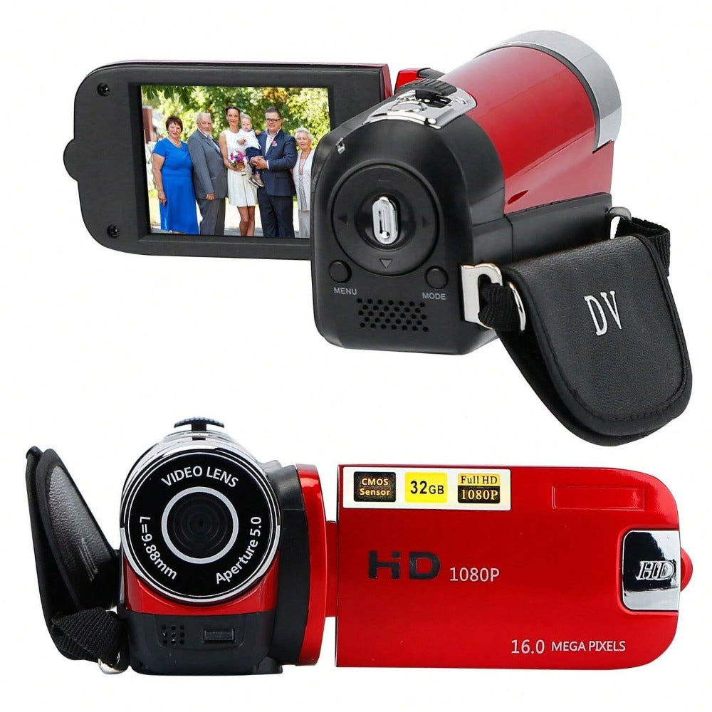 HD 1080P Digital Video Camcorder - 2.7" Screen, 16X Zoom, Fill Light, Selfie Function