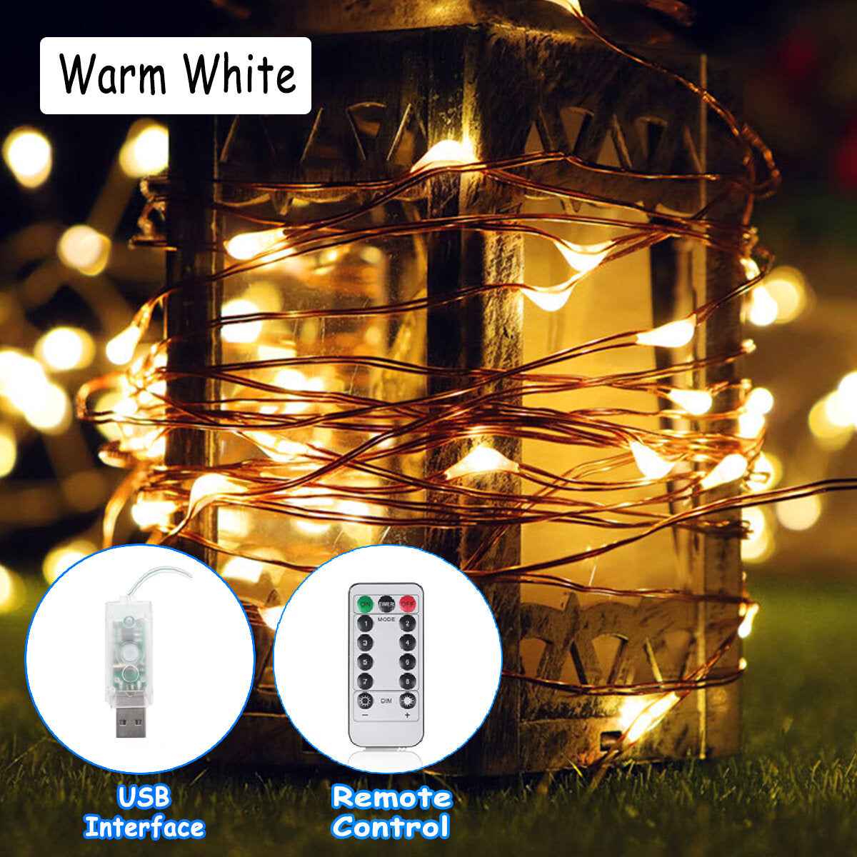 5M 50 LED String Lights - Fairy Night Decor for Holiday, Christmas, Wedding