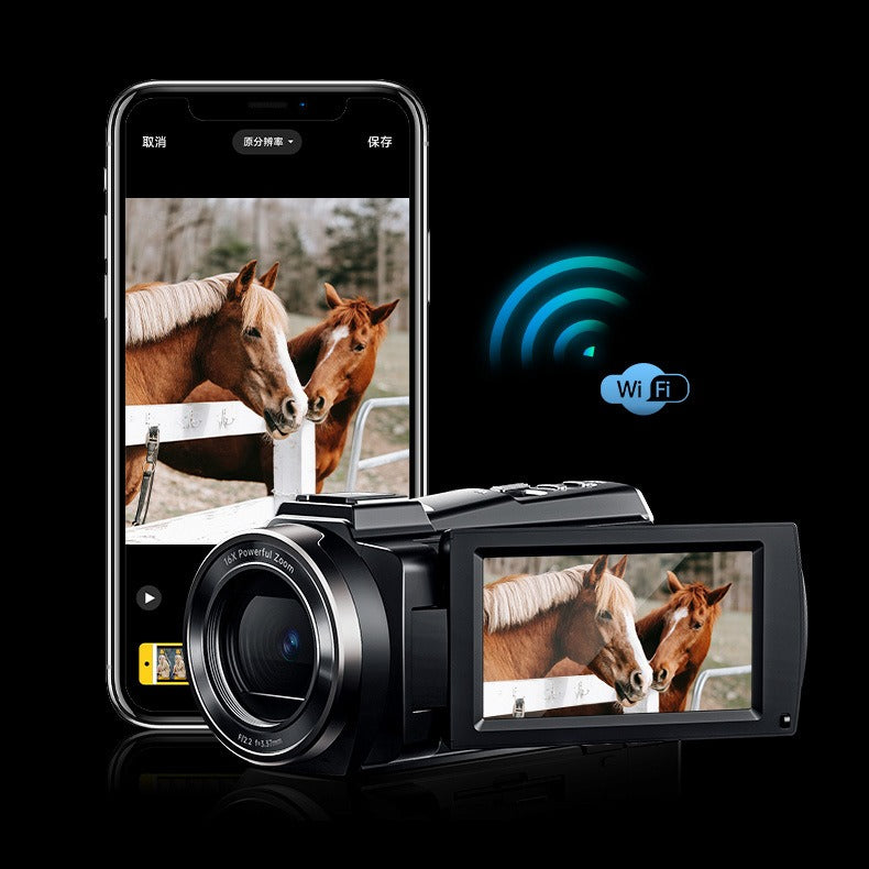 5K HD Digital Camera, 48MP, 16x Zoom, 3.0" Touch Screen, WIFI, Stabilization, Remote, 2000mAh Battery, Mic, Bracket