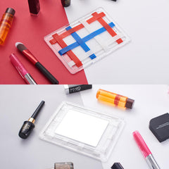 Portable Transparent Cosmetic Storage Bag with Makeup Mirror - Creative Gift Idea