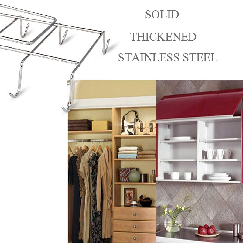 12 Stainless Steel Hooks Kitchen Storage Rack - Cupboard, Shelf, Dish Hanger, Chest Storage