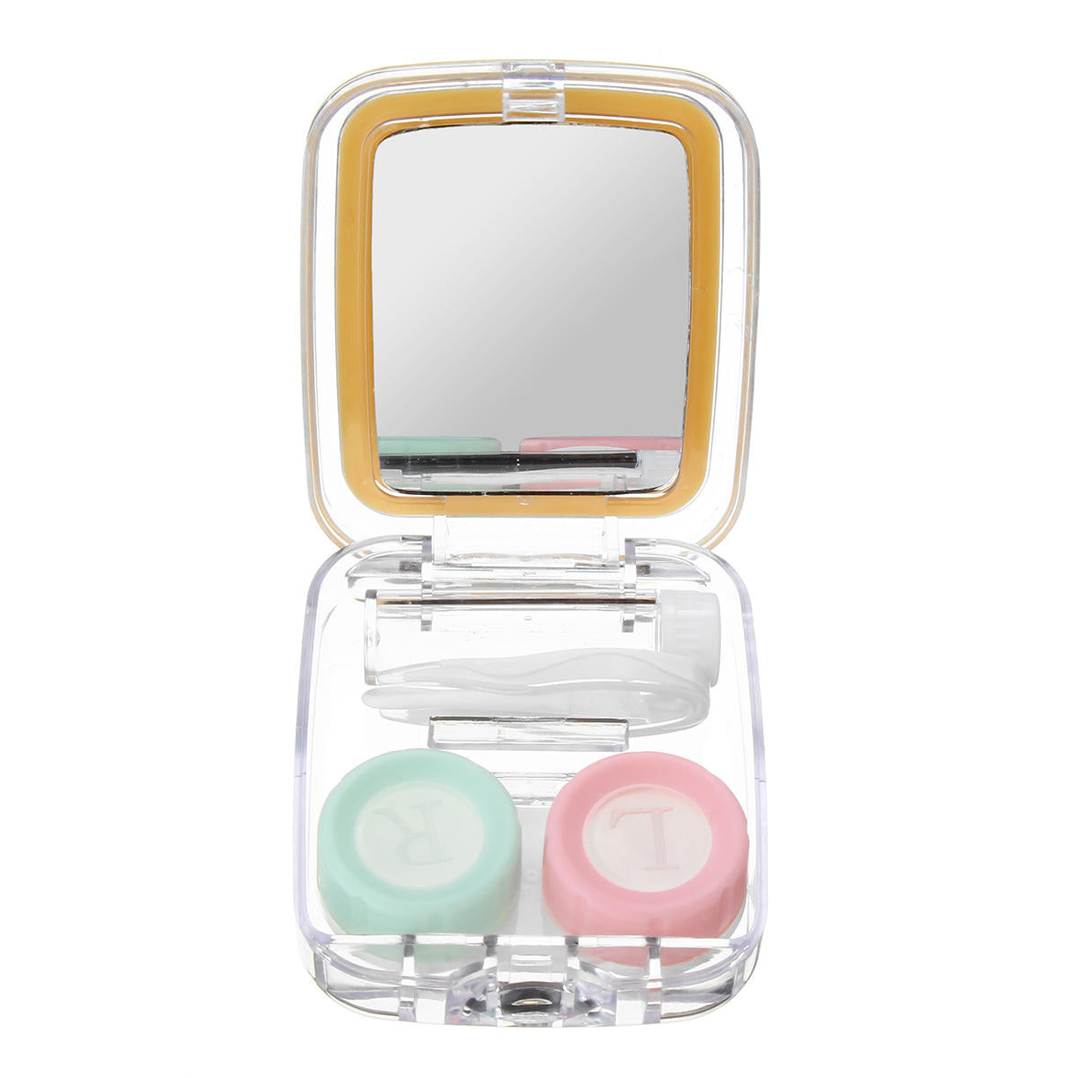 Mini Lens Travel Case Kit with Mirror - Compact Holder and Container Set