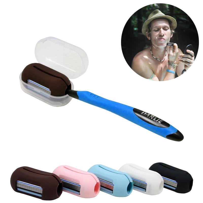 2-in-1 Mini Toothbrush Cover & Finger Tip Shaver Razor Cleaning Tool Kit for Outdoor Travel